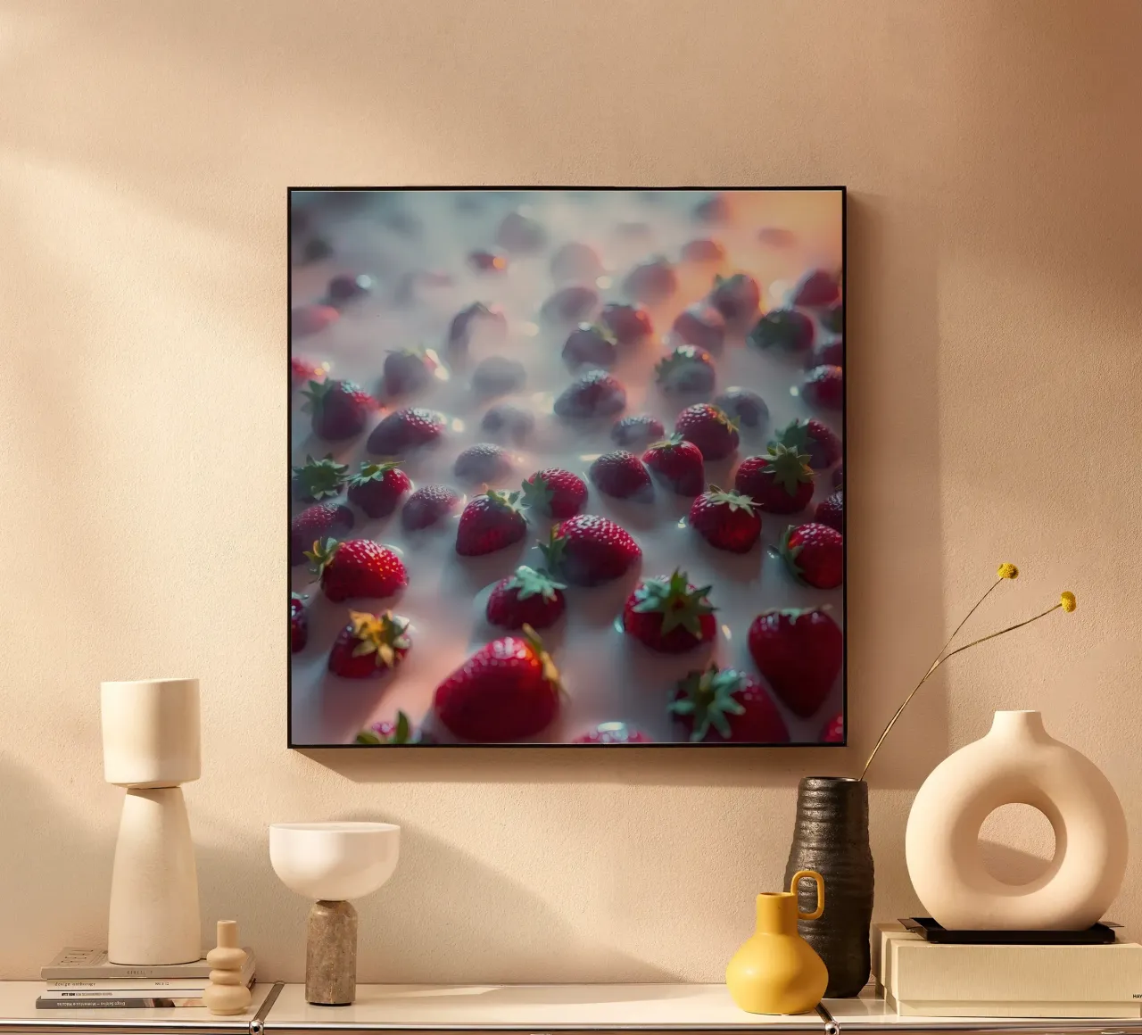 Fragole fresche circondate dalla nebbia atmosfera rinfrescante plexiglass da DesignDoodle