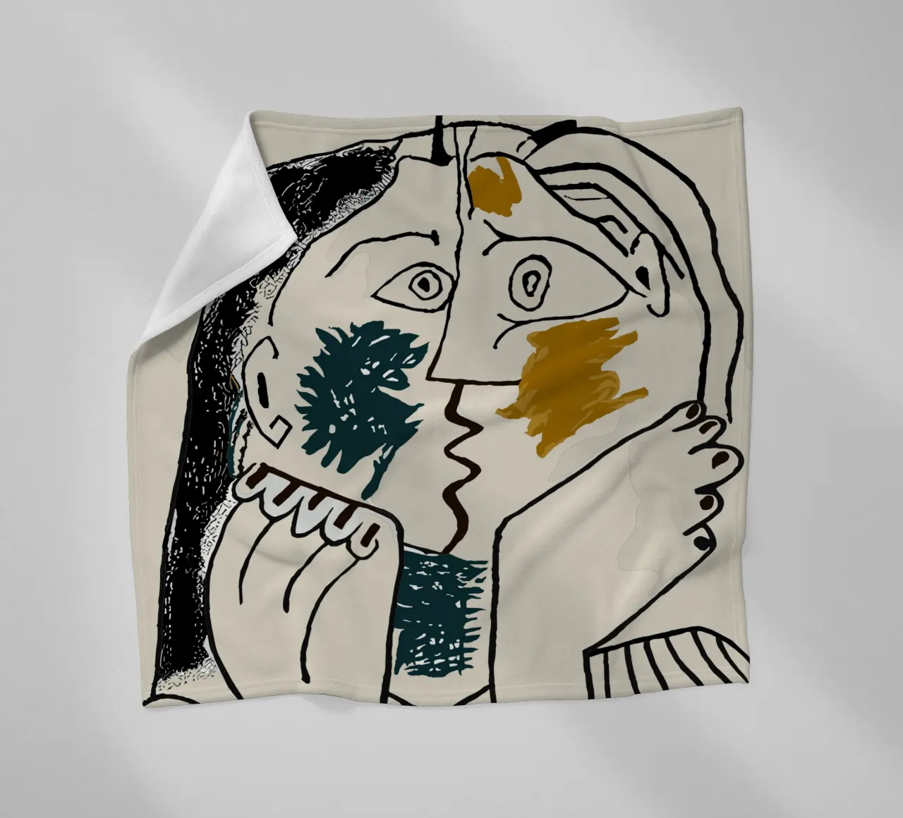 Two in One - Cubist world of ideas fleece blanket by Kunst und Kontrast