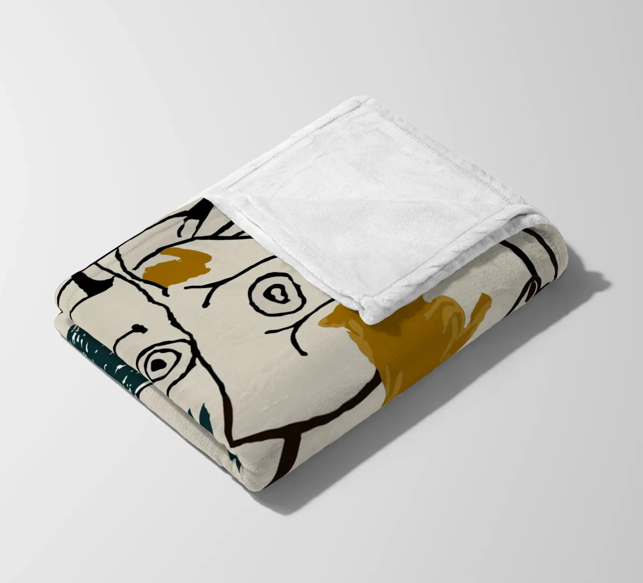 Two in One - Cubist world of ideas fleece blanket by Kunst und Kontrast