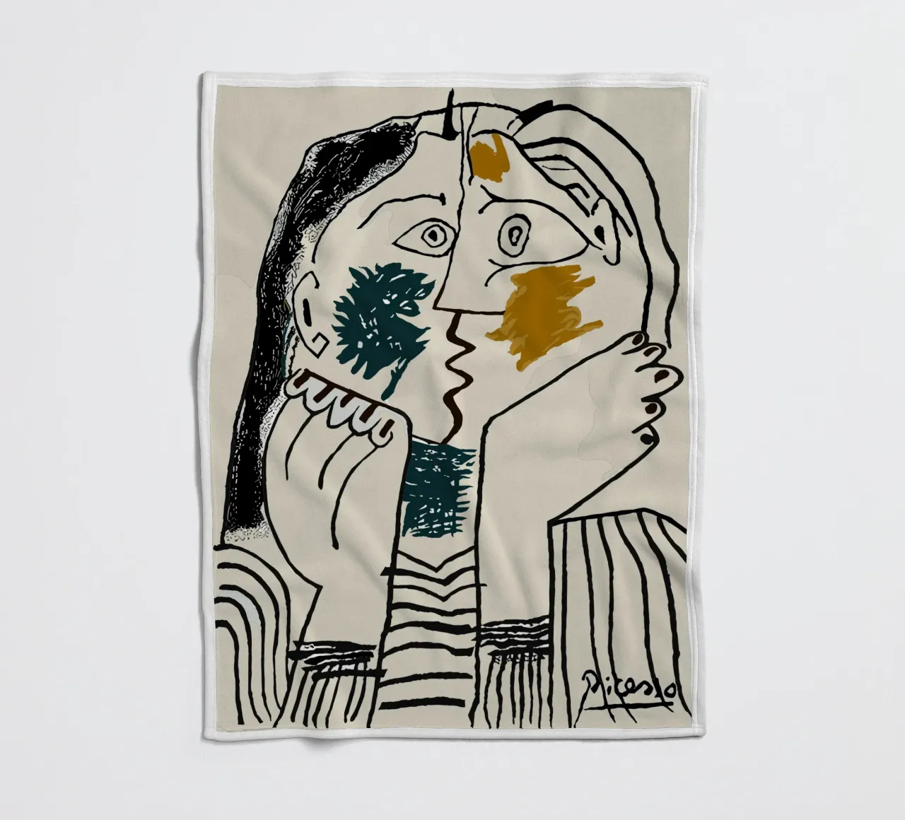Two in One - Cubist world of ideas fleece blanket by Kunst und Kontrast