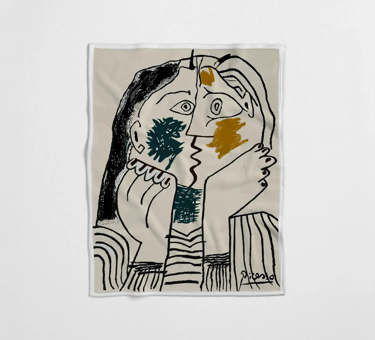 Two in One - Cubist world of ideas fleece blanket by Kunst und Kontrast
