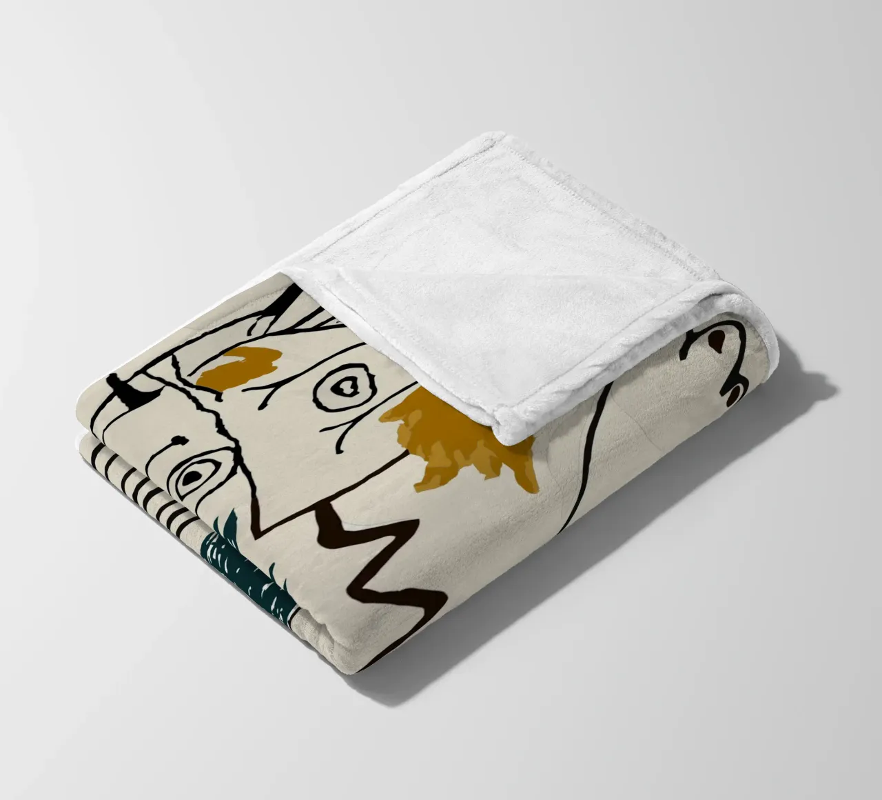Two in One - Cubist world of ideas fleece blanket by Kunst und Kontrast