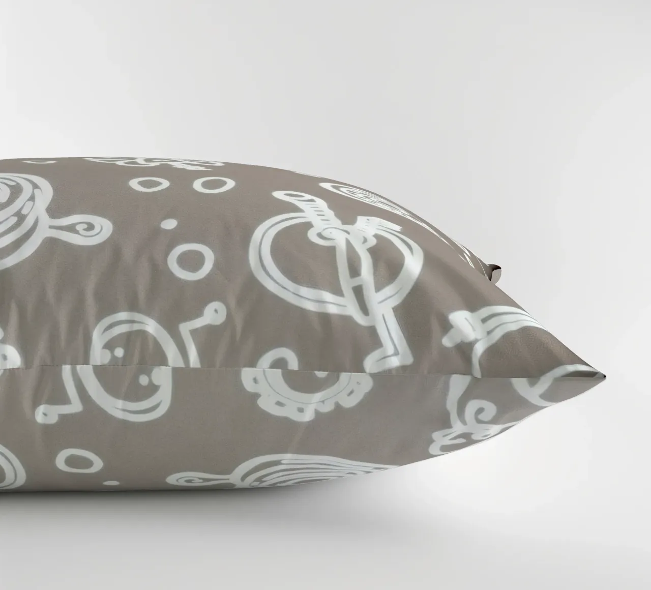 Fun doodle patterns featuring playful sketches of everyday decorative cushion by DesignDoodle