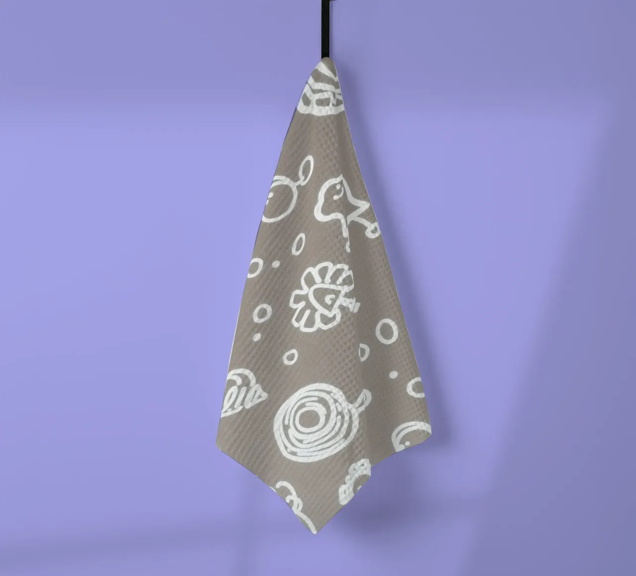 Fun doodle patterns featuring playful sketches of everyday tea towel by DesignDoodle
