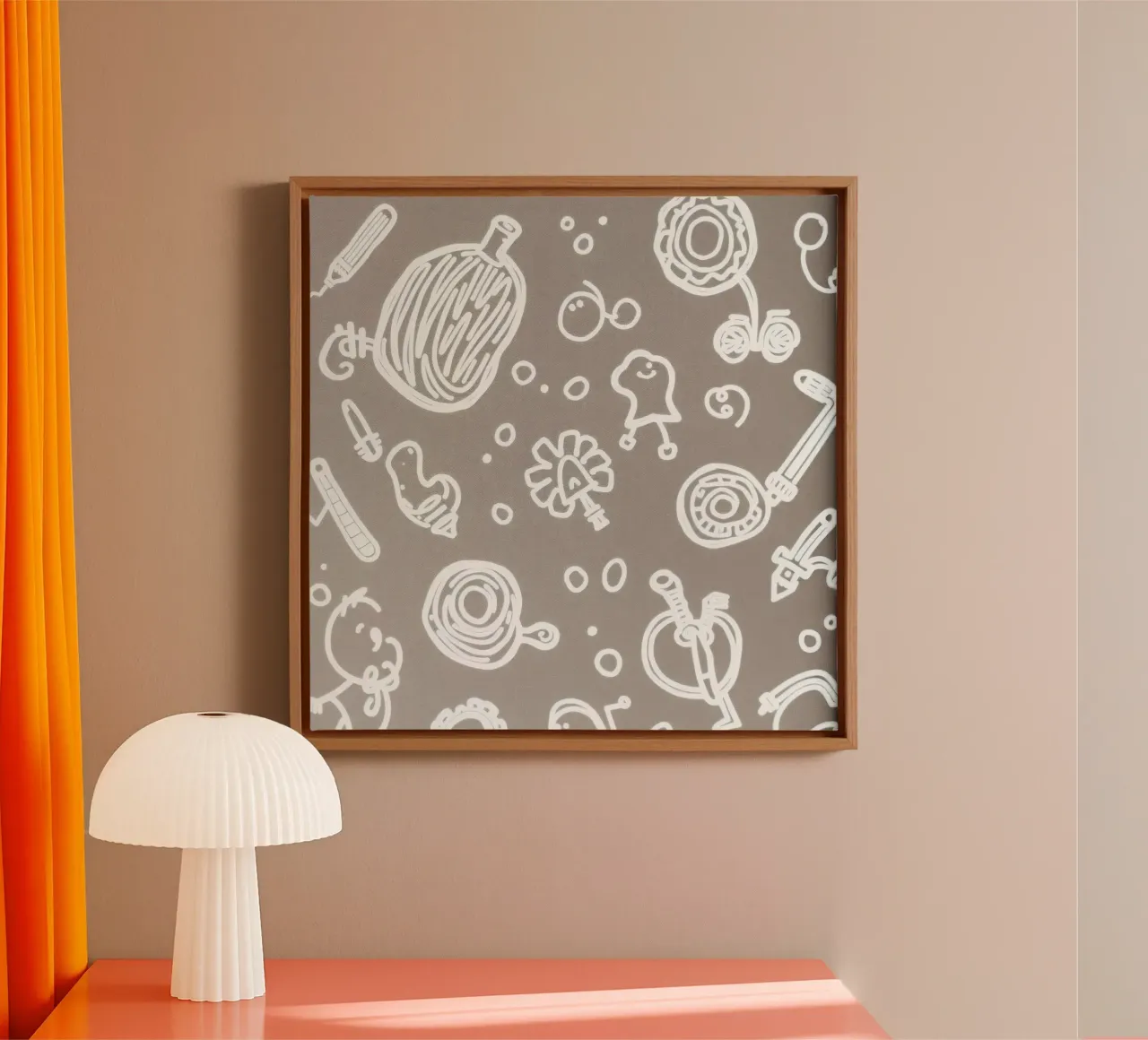 Fun doodle patterns featuring playful sketches of everyday canvas by DesignDoodle