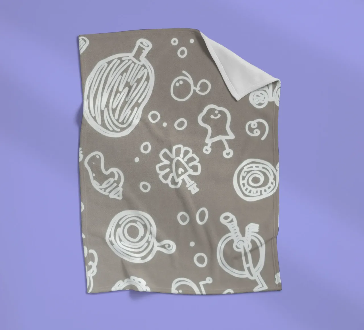 Fun doodle patterns featuring playful sketches of everyday fleece blanket by DesignDoodle