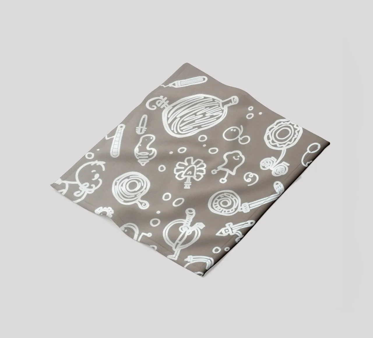 Fun doodle patterns featuring playful sketches of everyday fleece blanket by DesignDoodle