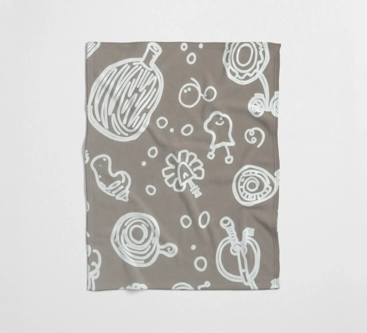 Fun doodle patterns featuring playful sketches of everyday fleece blanket by DesignDoodle