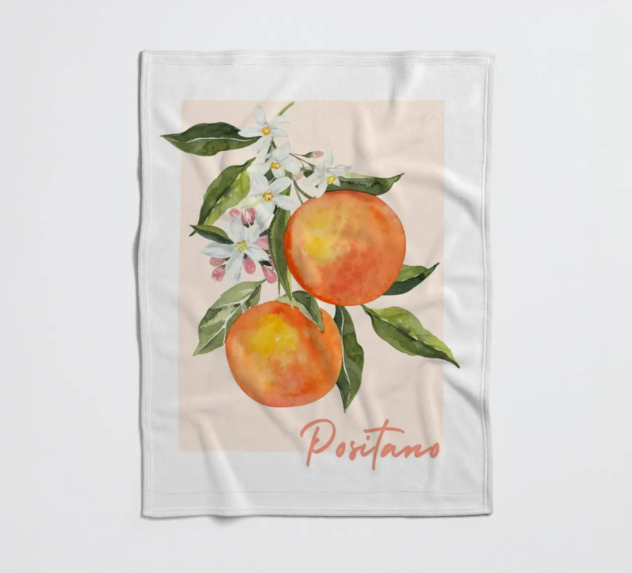 Poster Positano, arte da parete Italia, stampa frutta arancione coperta in pile da Bella Studio