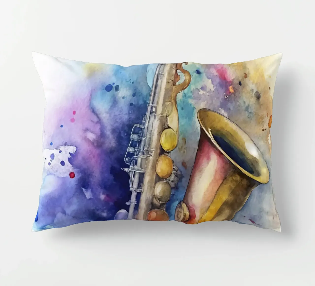 Saxophone in watercolor cuscino da 🎁 ARTVI-SHOP