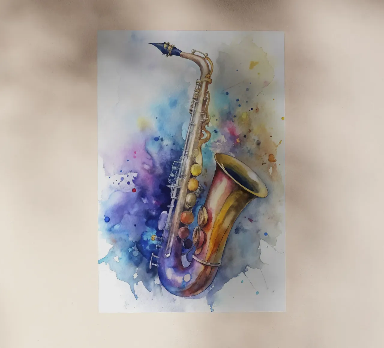 Saxophone in watercolor pellicola backlit da 🎁 ARTVI-SHOP