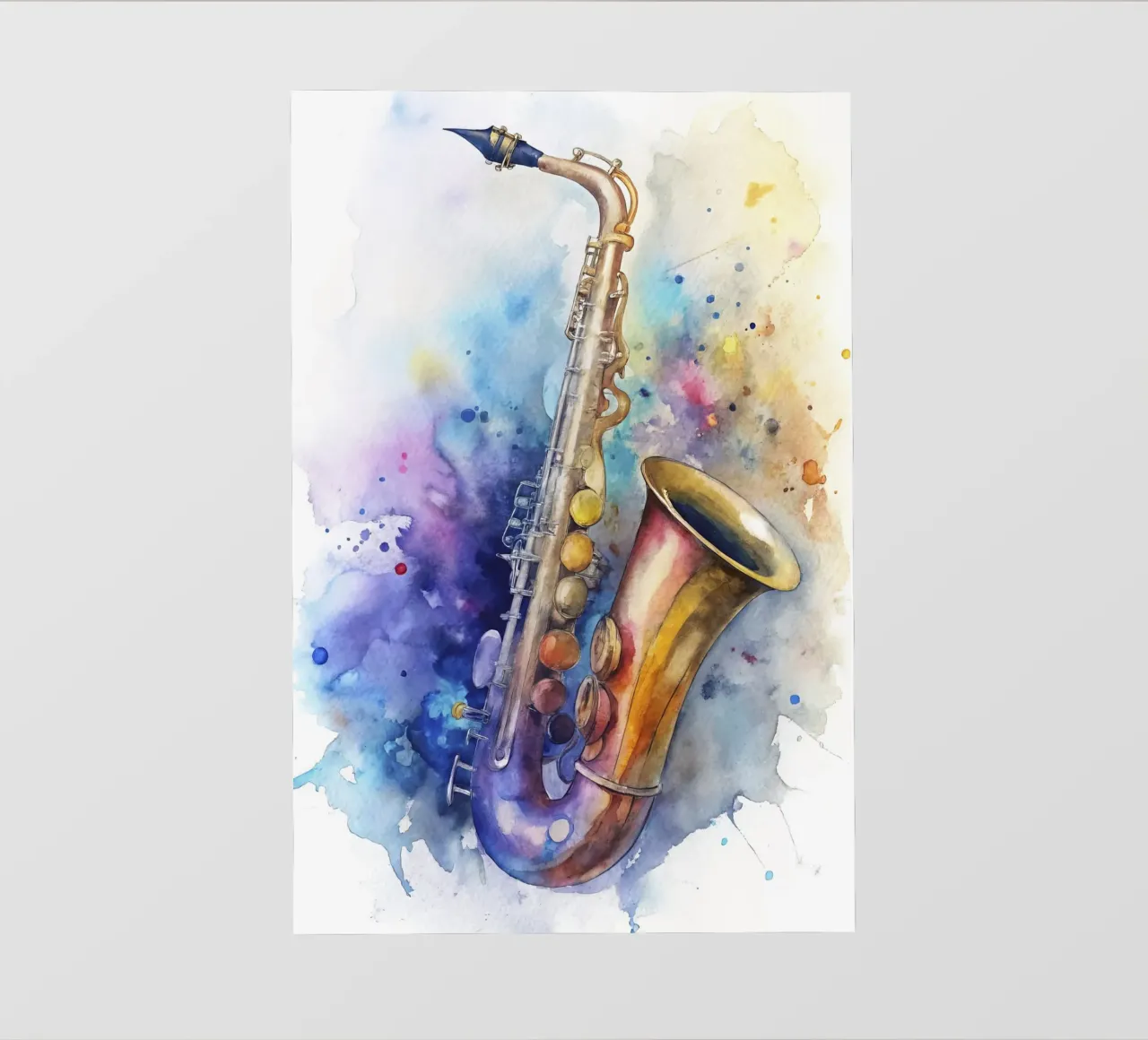 Saxophone in watercolor pellicola backlit da 🎁 ARTVI-SHOP