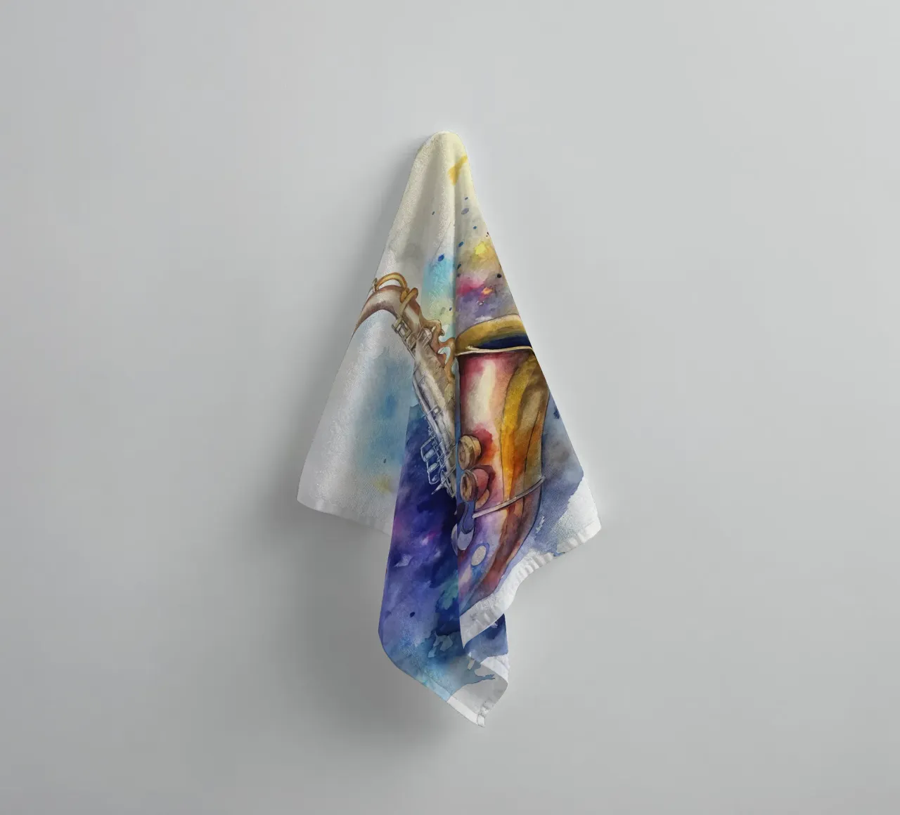 Saxophone in watercolor asciugamano da bagno da 🎁 ARTVI-SHOP