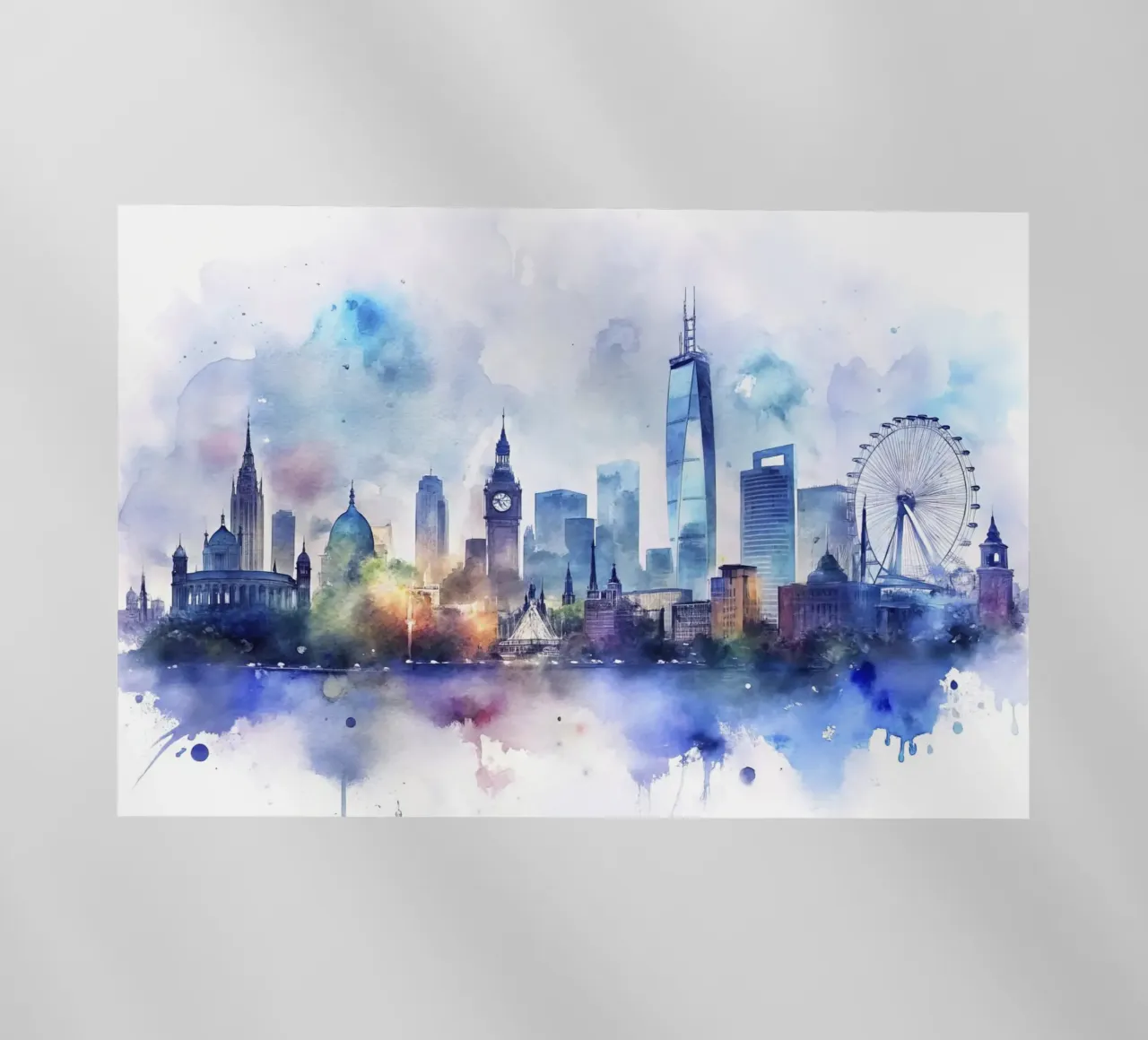 Lo skyline di Londra in acquerello pellicola backlit da ARTVI-SHOP