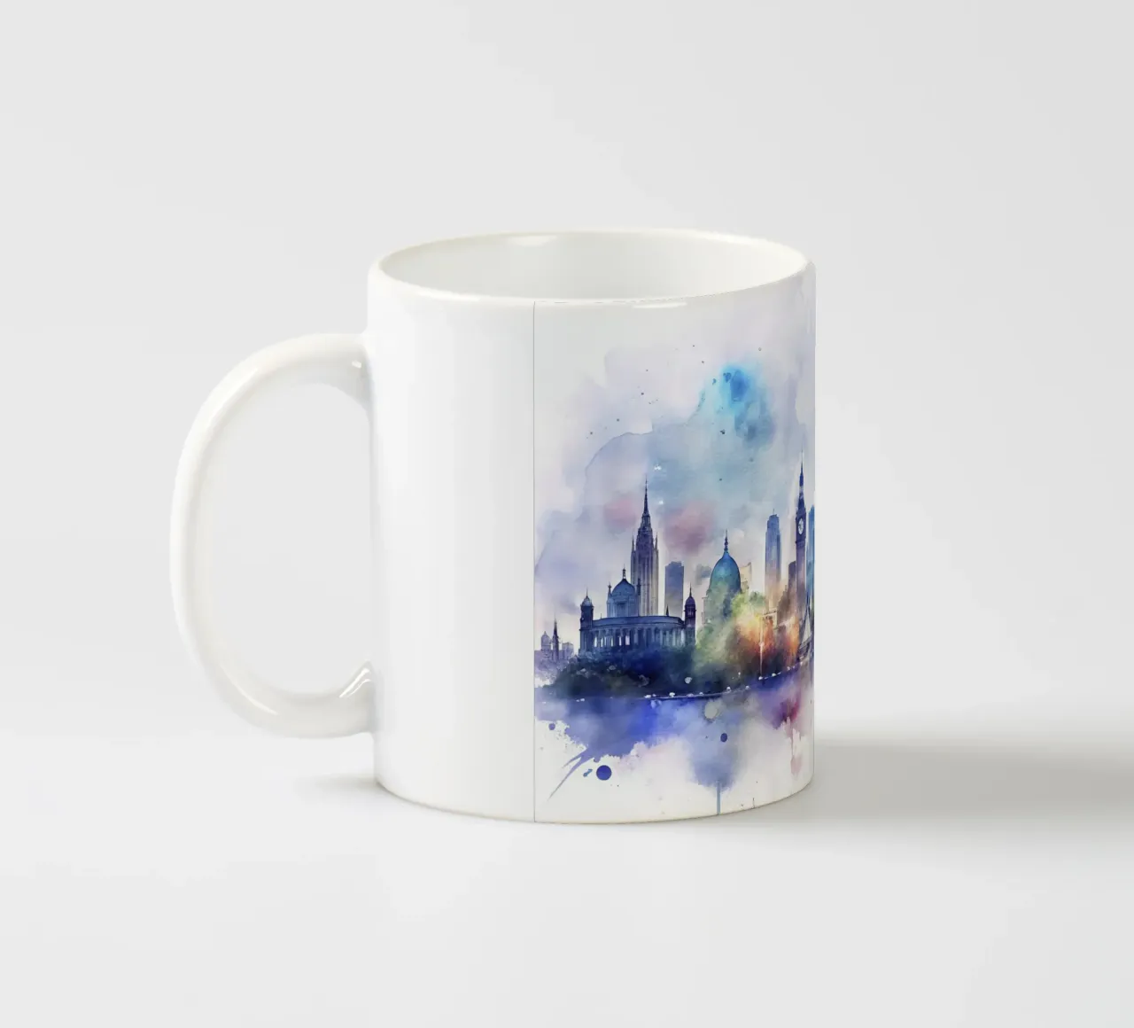 Lo skyline di Londra in acquerello tazza in ceramica da ARTVI-SHOP