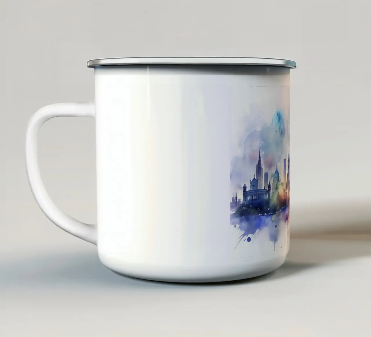 Lo skyline di Londra in acquerello tazza in smalto da ARTVI-SHOP