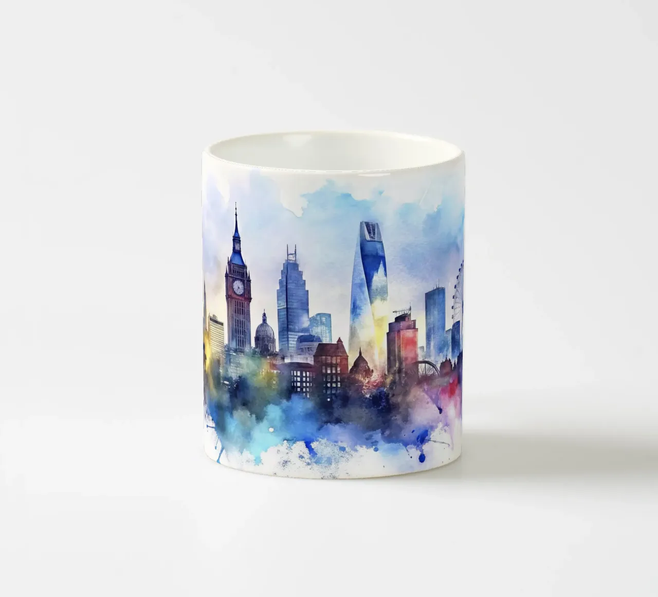 Lo skyline di Londra in acquerello tazza in ceramica da ARTVI-SHOP