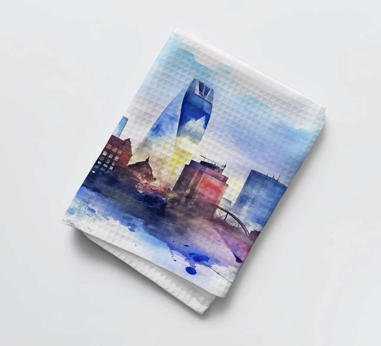 Lo skyline di Londra in acquerello canovaccio da cucina da 🎁 ARTVI-SHOP