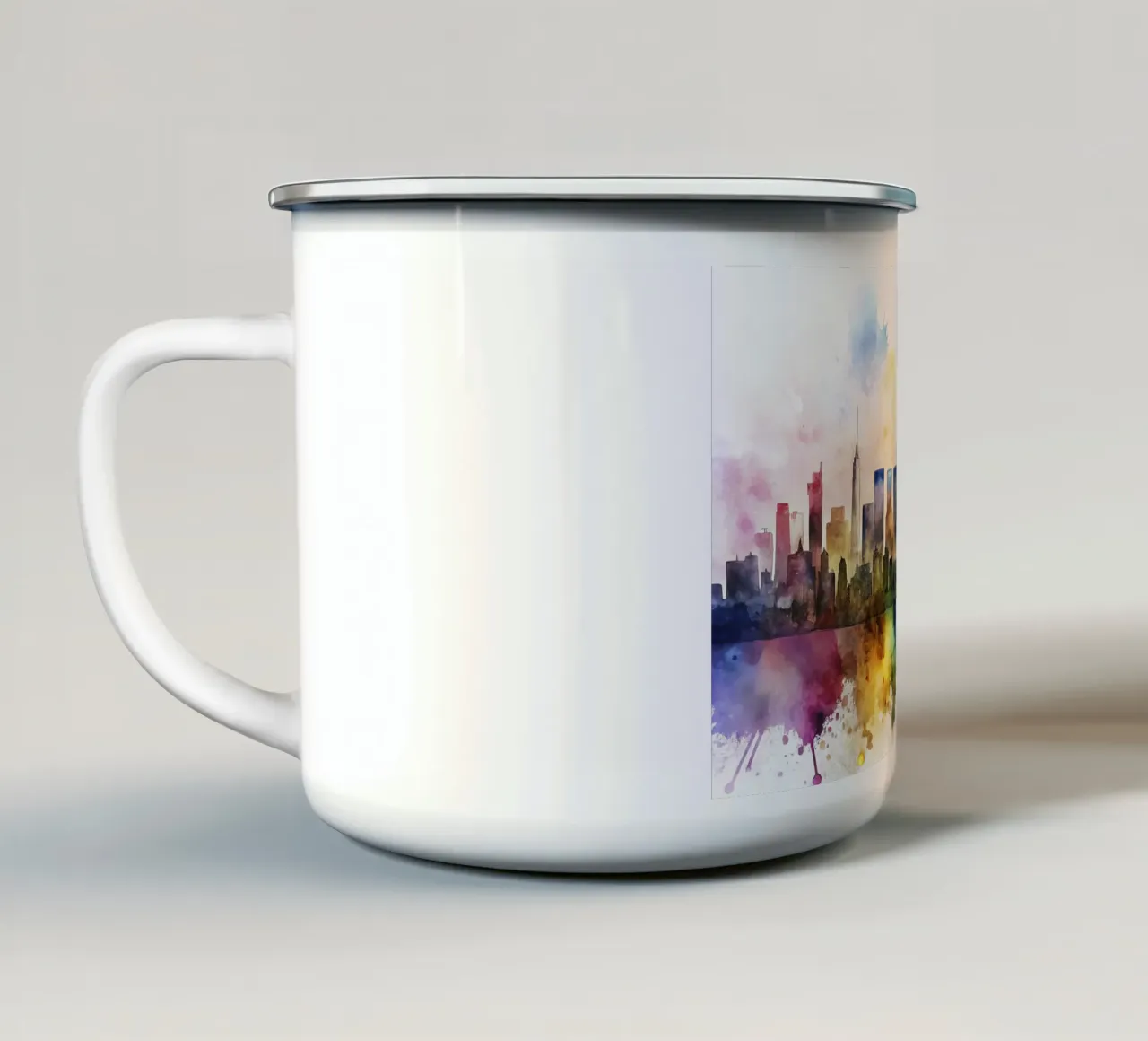 Lo skyline di New York in acquerello tazza in smalto da ARTVI-SHOP