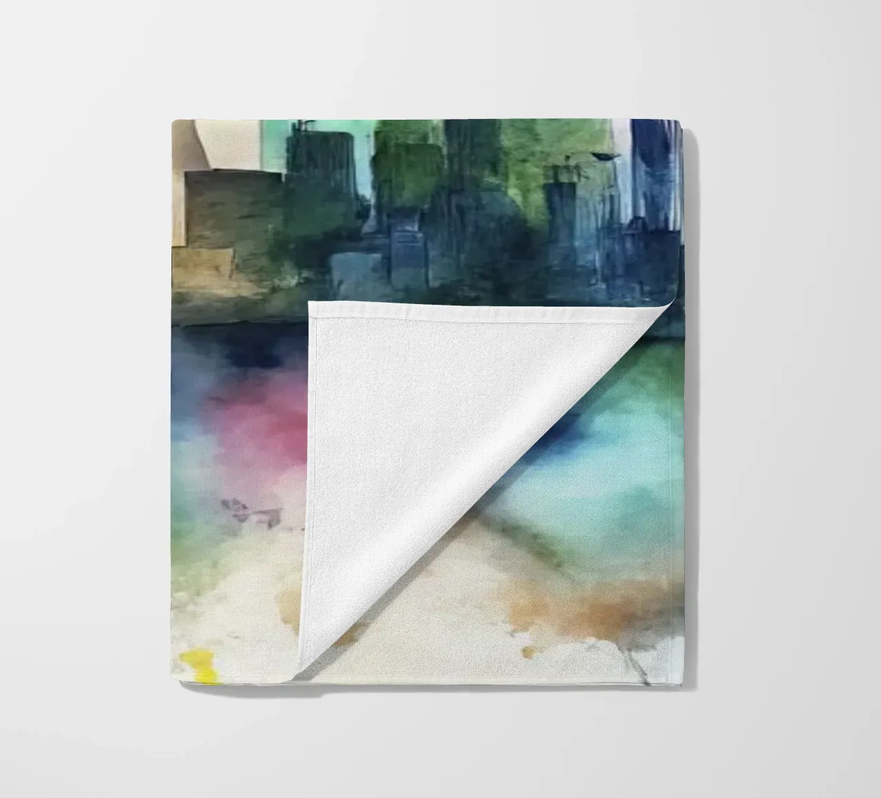 Lo skyline di New York in acquerello telo mare da ARTVI-SHOP