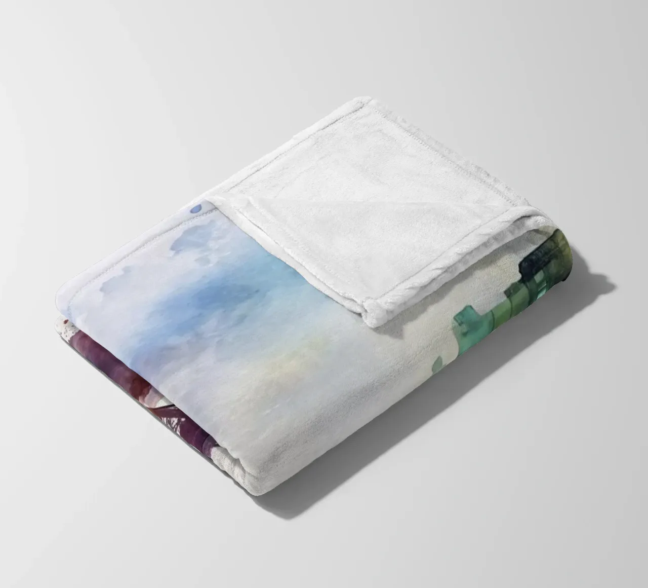 Lo skyline di Parigi in acquerello coperta in pile da 🎁 ARTVI-SHOP