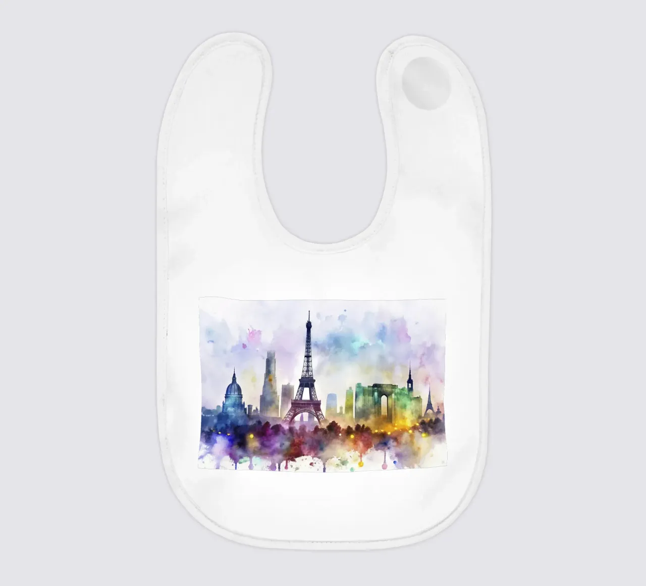 Lo skyline di Parigi in acquerello bavaglino da 🎁 ARTVI-SHOP