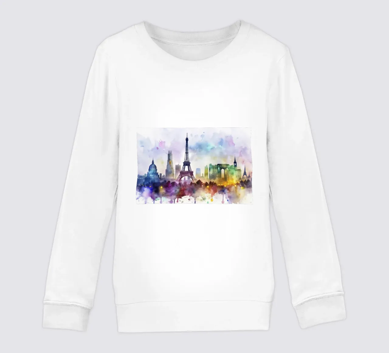 Lo skyline di Parigi in acquerello felpa bambino da 🎁 ARTVI-SHOP