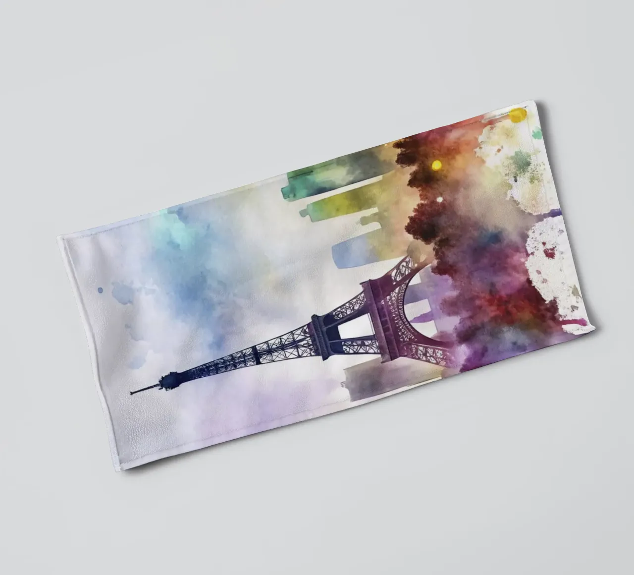 Lo skyline di Parigi in acquerello asciugamano da bagno da 🎁 ARTVI-SHOP