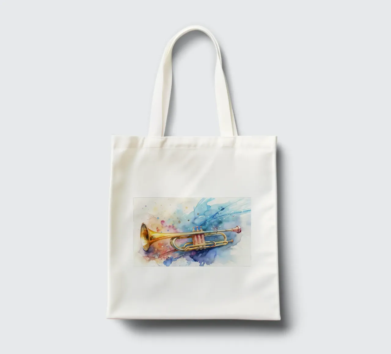 Tromba in acquerello borsa in juta da ARTVI-SHOP