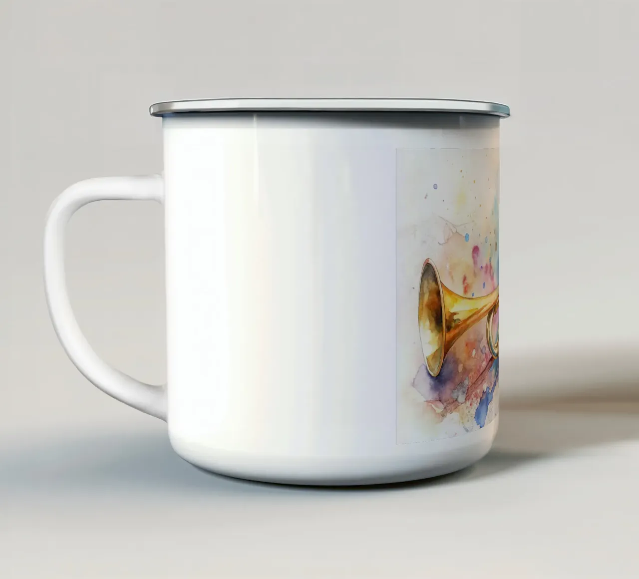 Tromba in acquerello tazza in smalto da ARTVI-SHOP