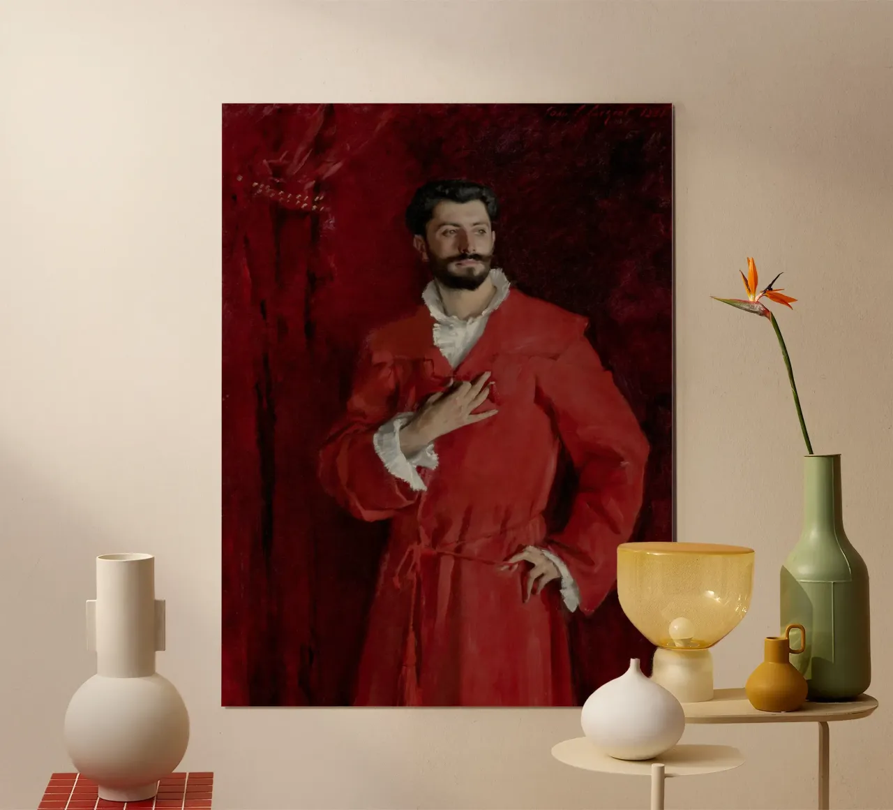John Singer Sargent Il dottor Pozzi a casa sua poster con telaio in legno da Timeless Artworks