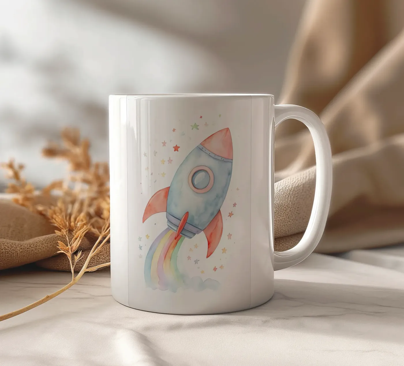 Rocket ceramic mug by 🎁 NOBELART