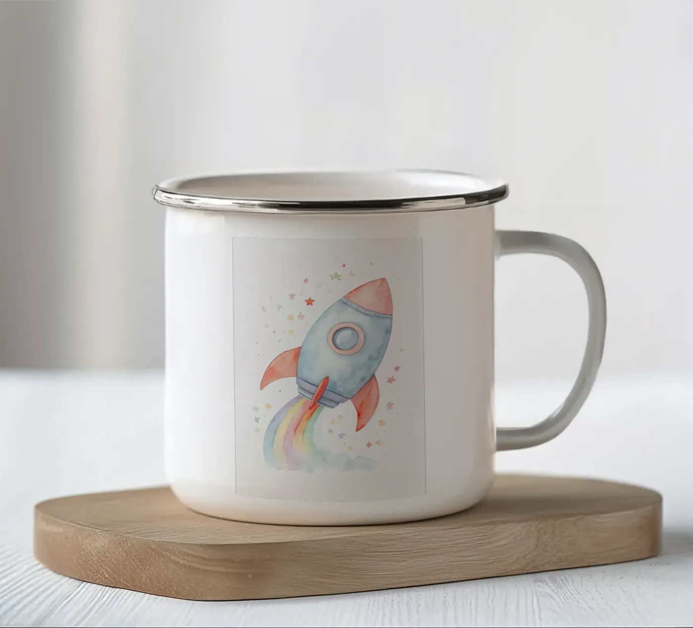 Rocket enamel mug by 🎁 NOBELART