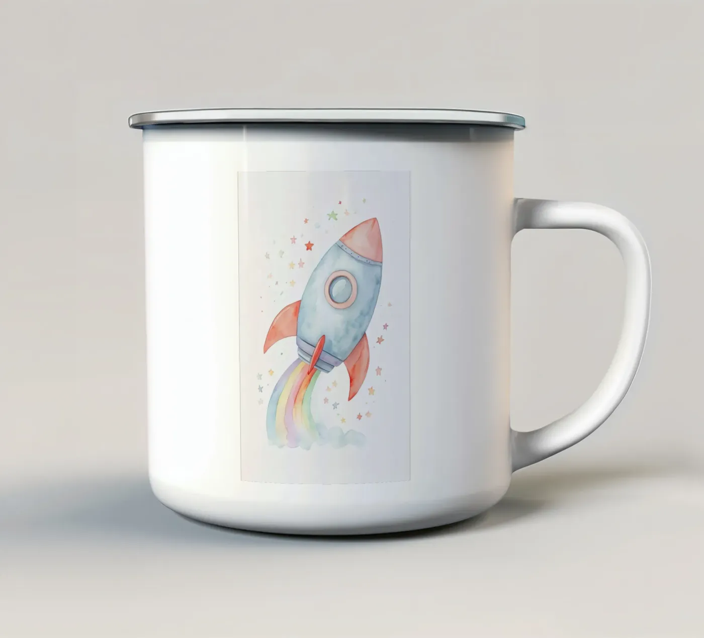 Rocket enamel mug by 🎁 NOBELART