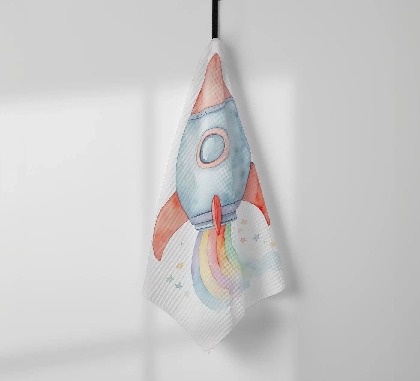 Rocket tea towel by 🎁 NOBELART