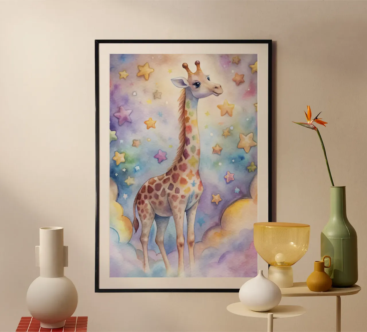 giraffa per bambini carta hahnemühle da 🎁 ARTVI-SHOP