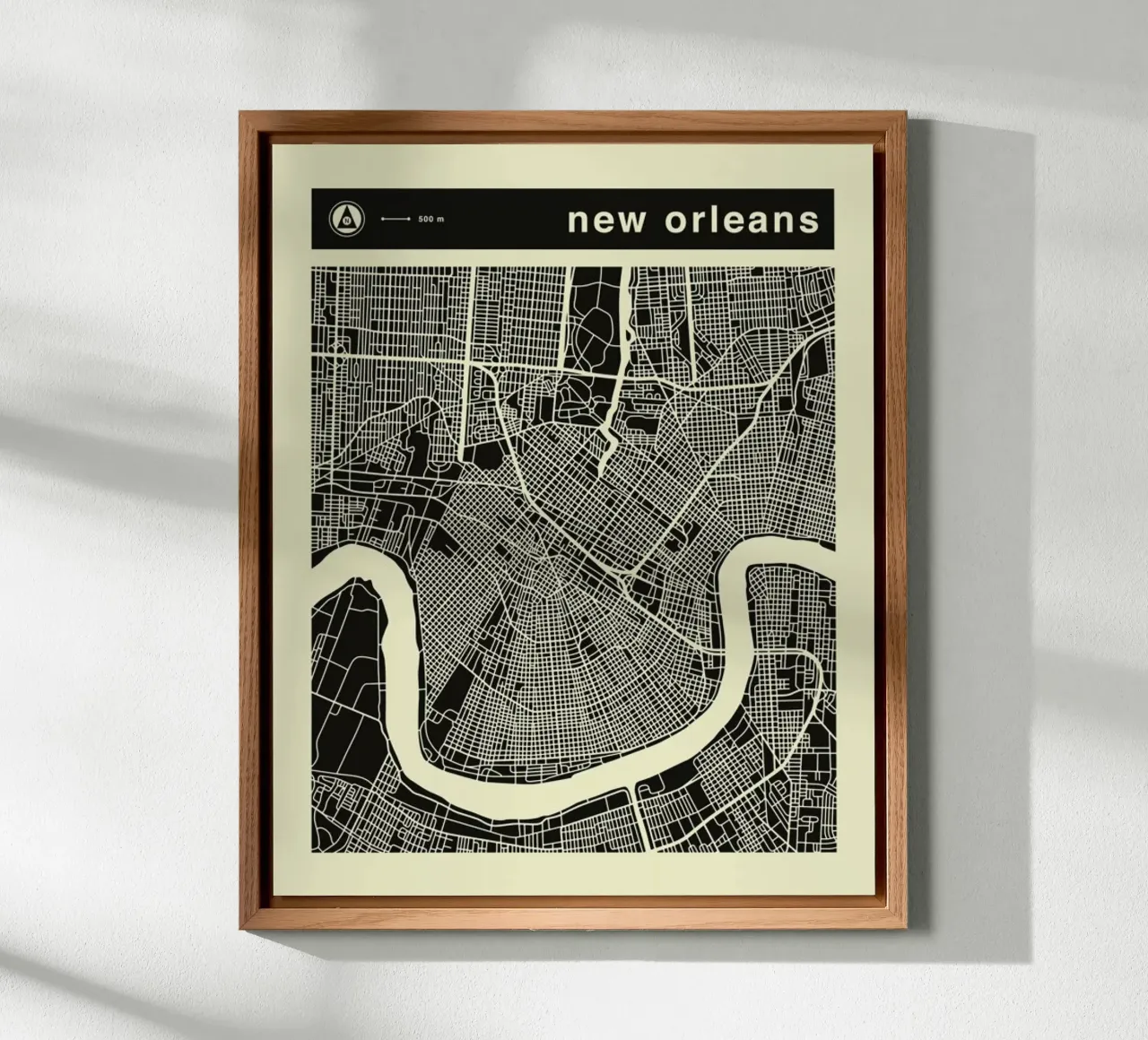 New Orleans Map alluminio dibond da Jazzberry Blue