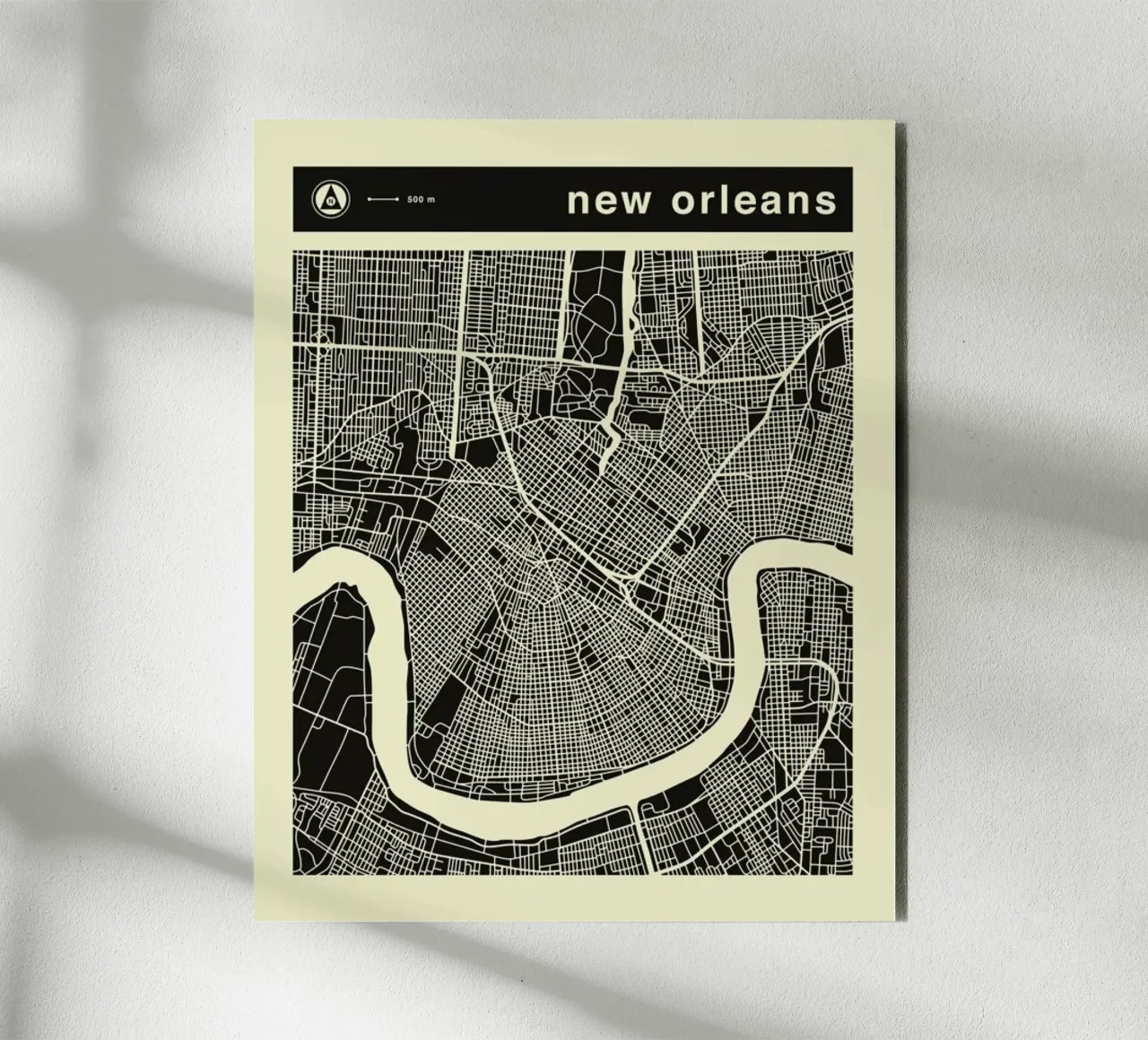New Orleans Map alluminio dibond da Jazzberry Blue