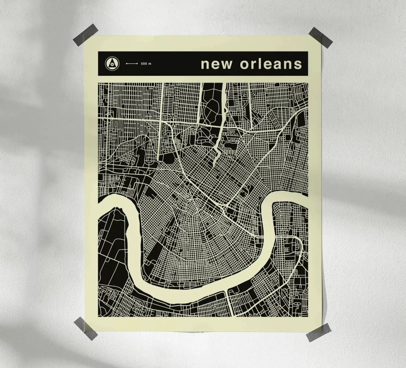 New Orleans Map poster da Jazzberry Blue