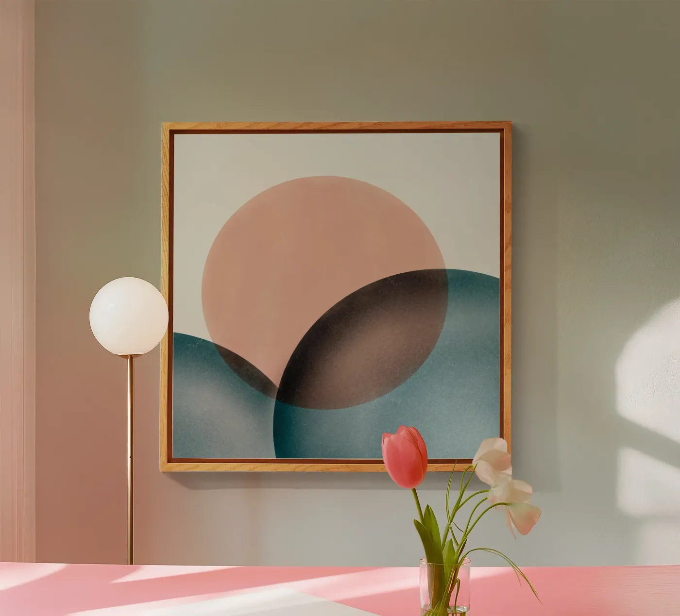 Cerchi sovrapposti rosa plexiglass da Little Dean