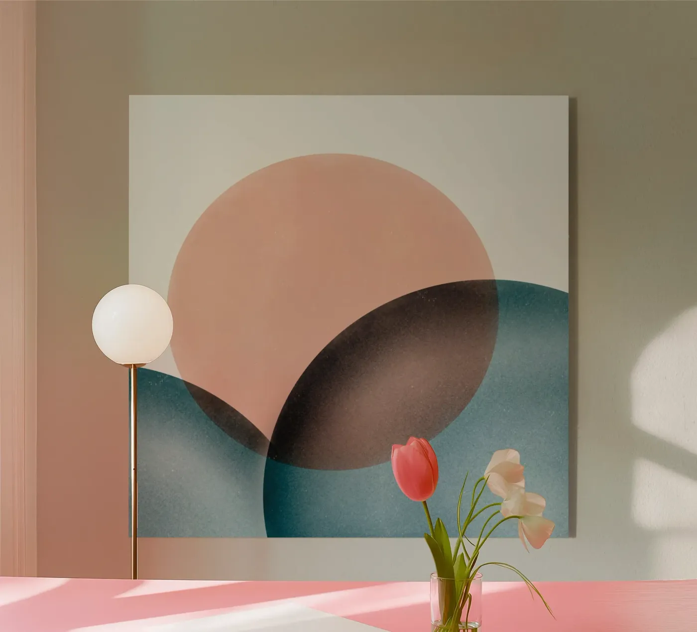 Cerchi sovrapposti rosa plexiglass da Little Dean