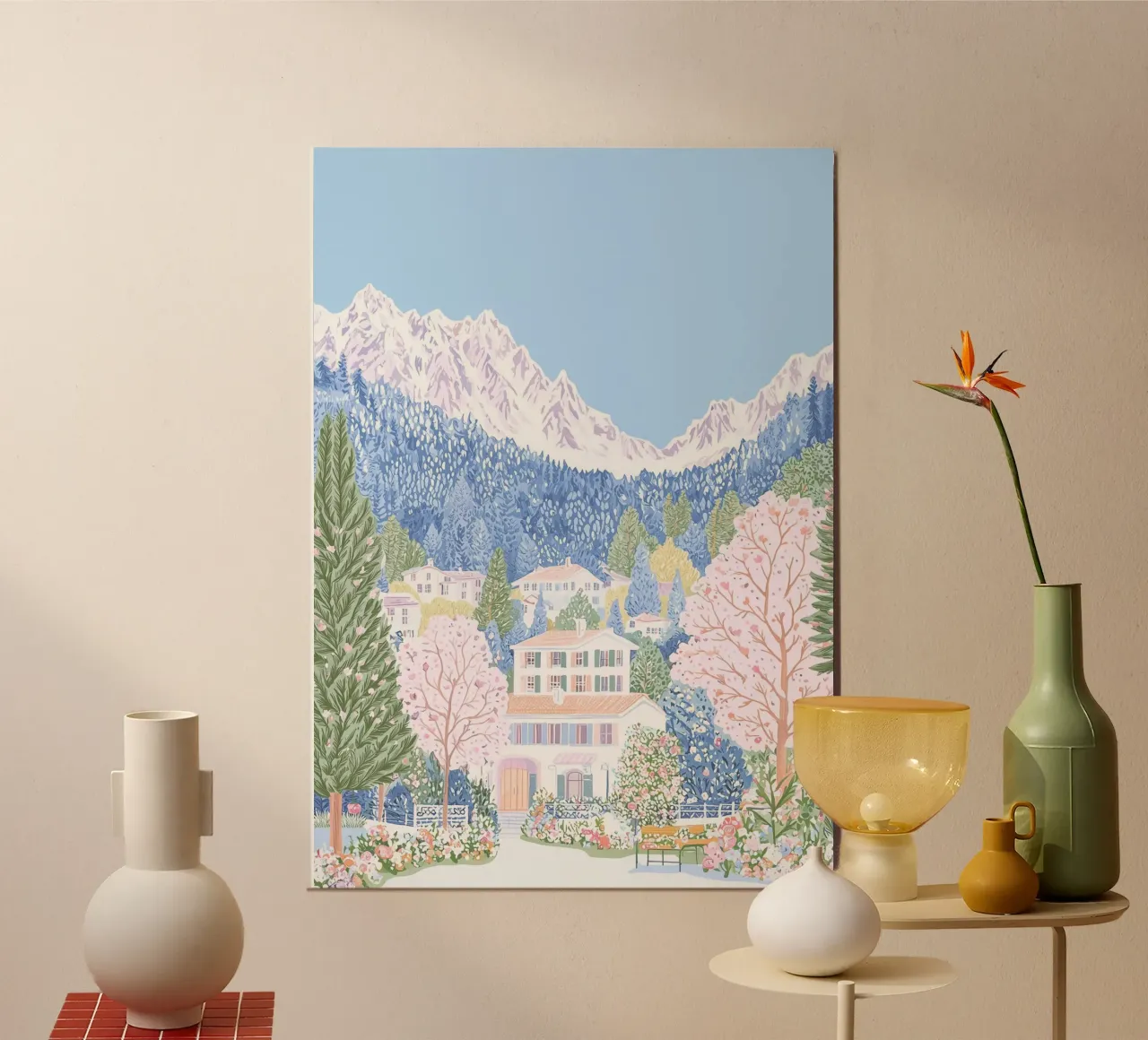 Chamonix Francia, Poster di viaggio, Chamonix-Mont-Blanc poster con telaio in plastica da Gaia