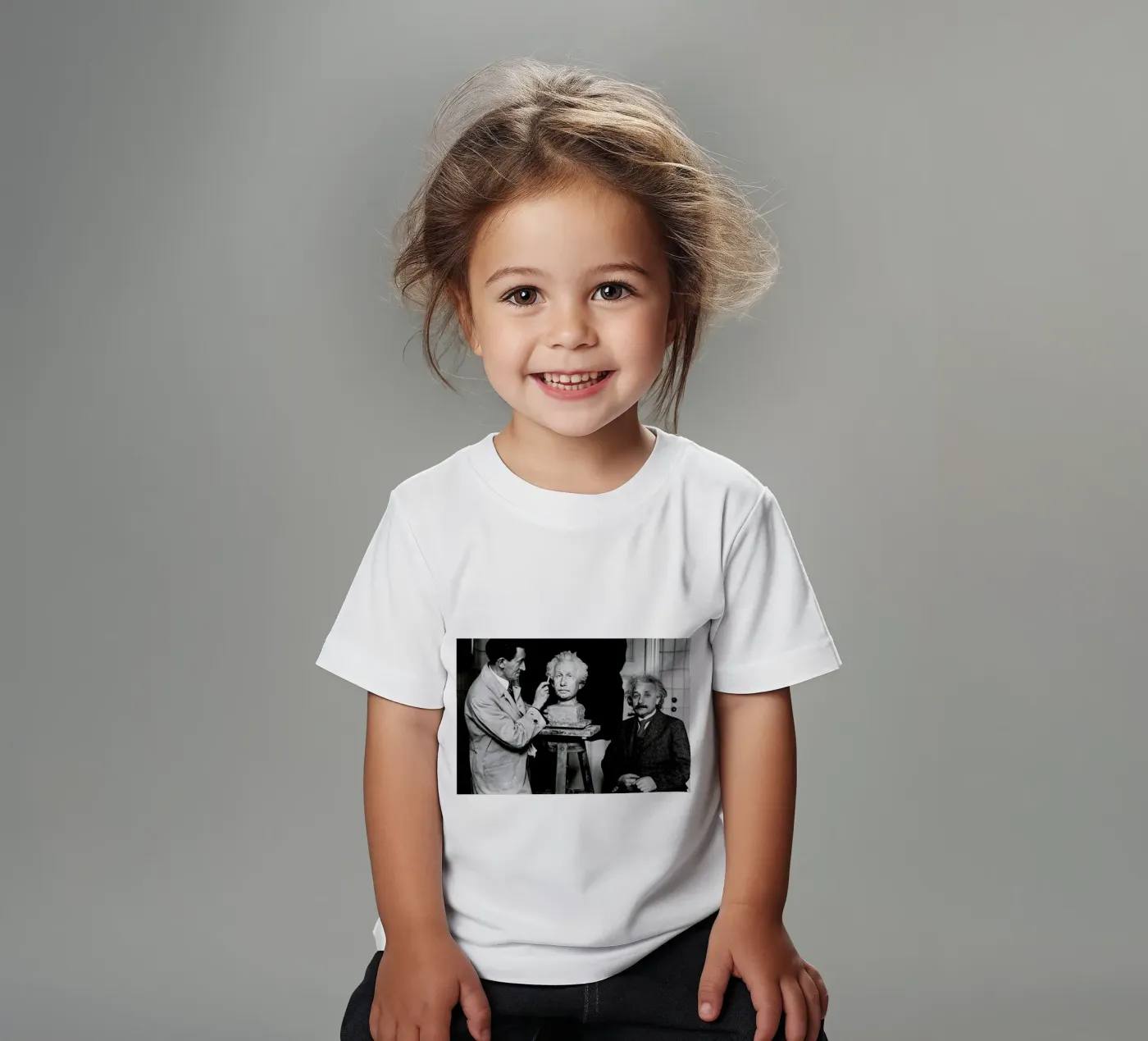 Albert Einstein Portrait kinder t-shirt van Gallery Print and Art Limited
