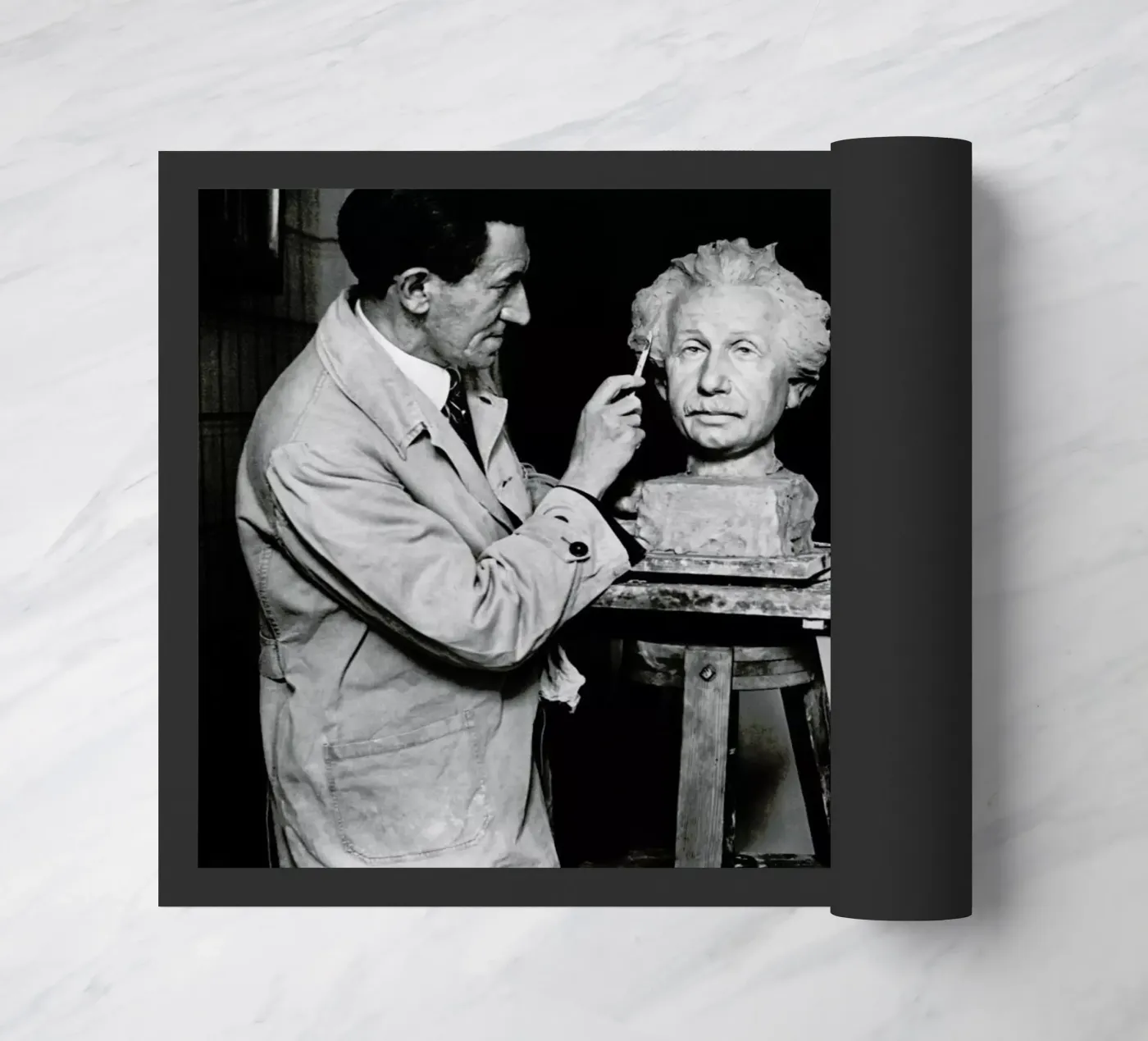 Albert Einstein Portrait Fußmatte von Gallery Print and Art Limited