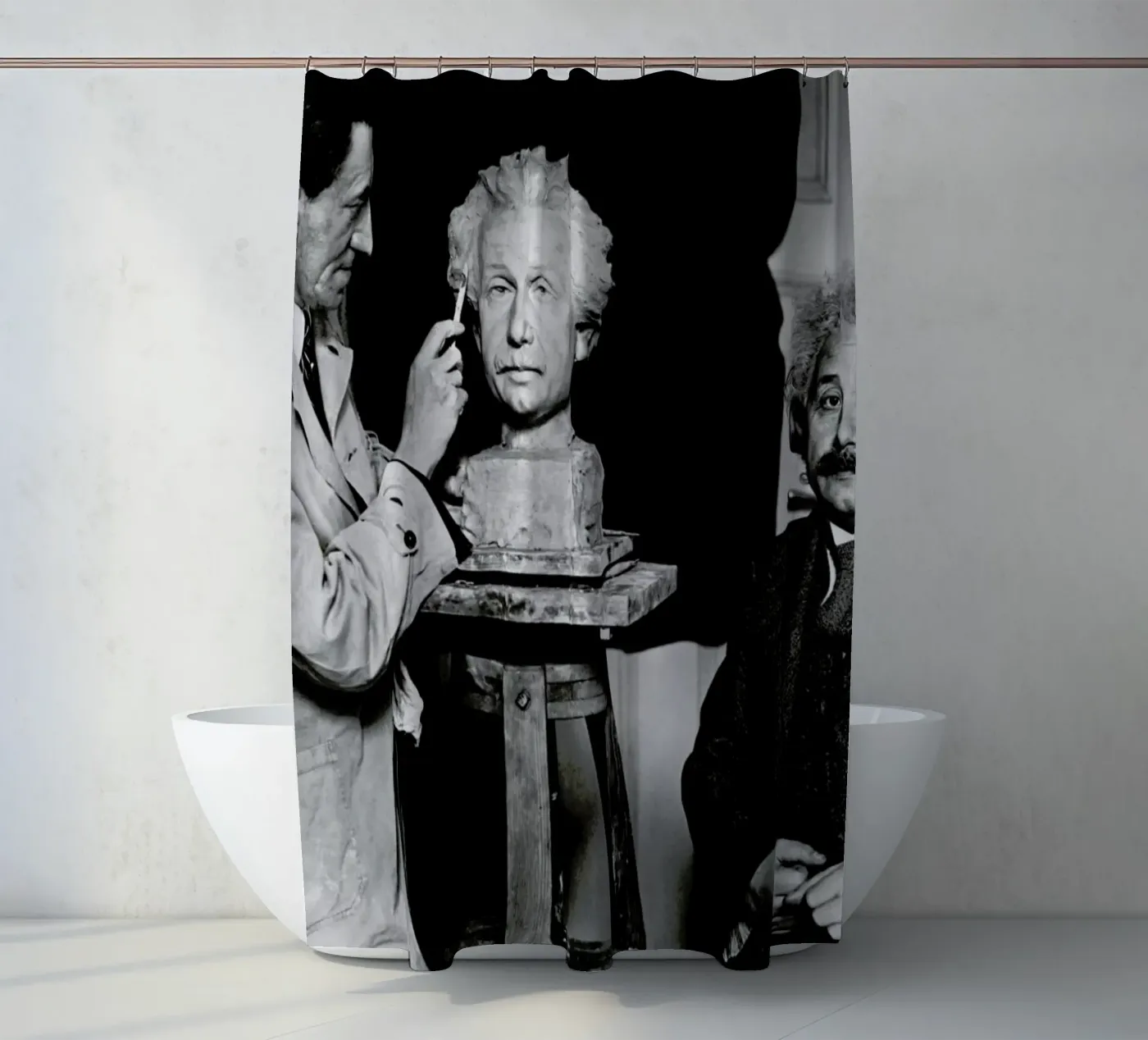 Albert Einstein Portrait tenda da doccia da Gallery Print and Art Limited