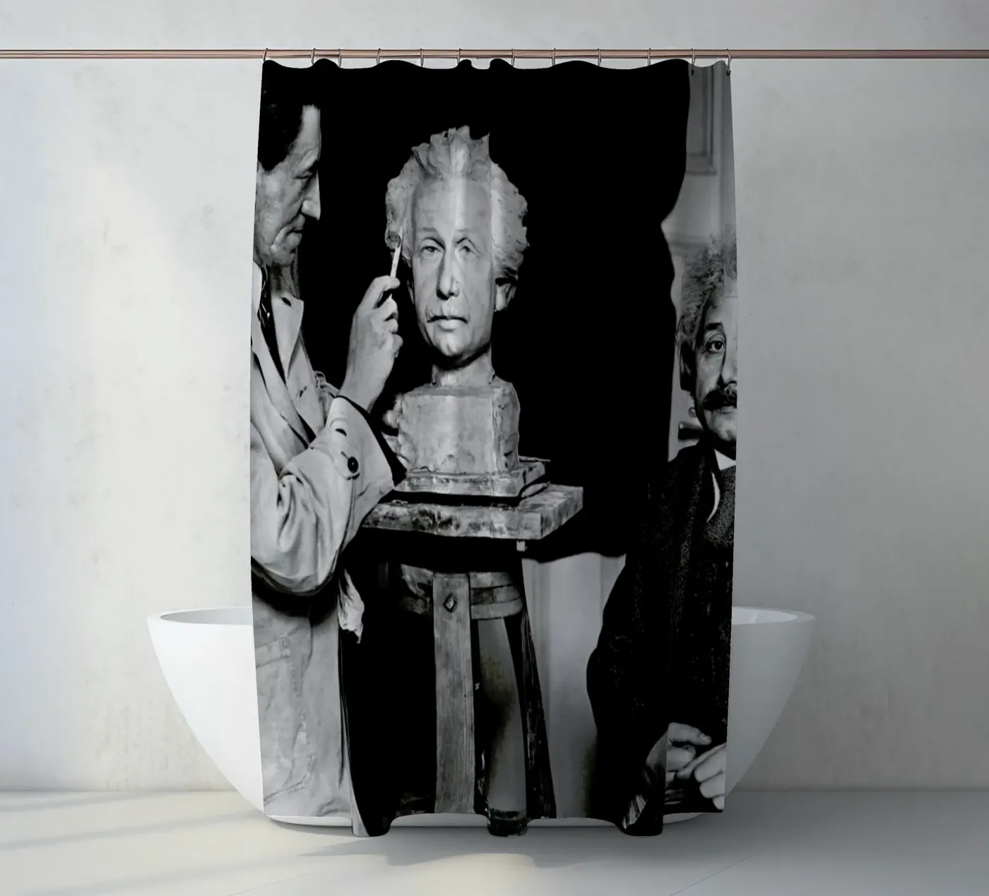 Albert Einstein Portrait Duschvorhang von Gallery Print and Art Limited