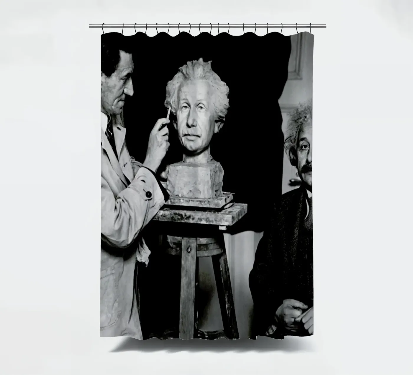 Albert Einstein Portrait Duschvorhang von Gallery Print and Art Limited