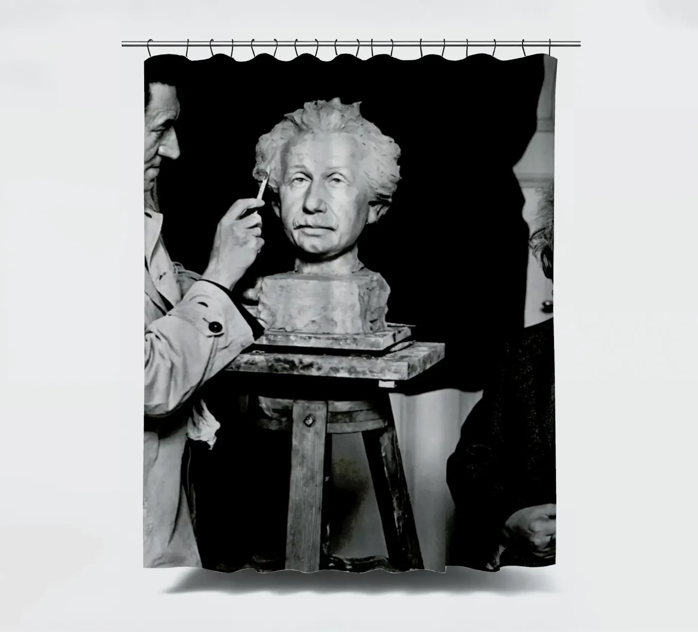 Albert Einstein Portrait Duschvorhang von Gallery Print and Art Limited