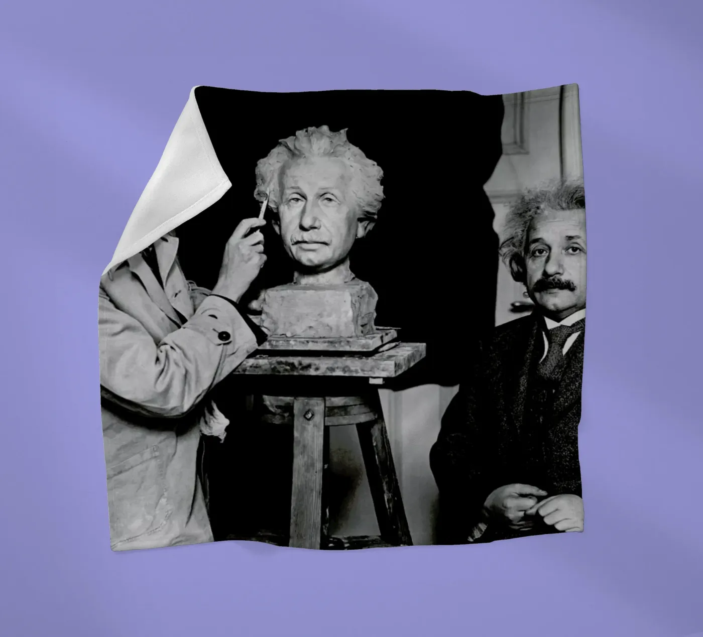 Albert Einstein Portrait Fleecedecke von Gallery Print and Art Limited