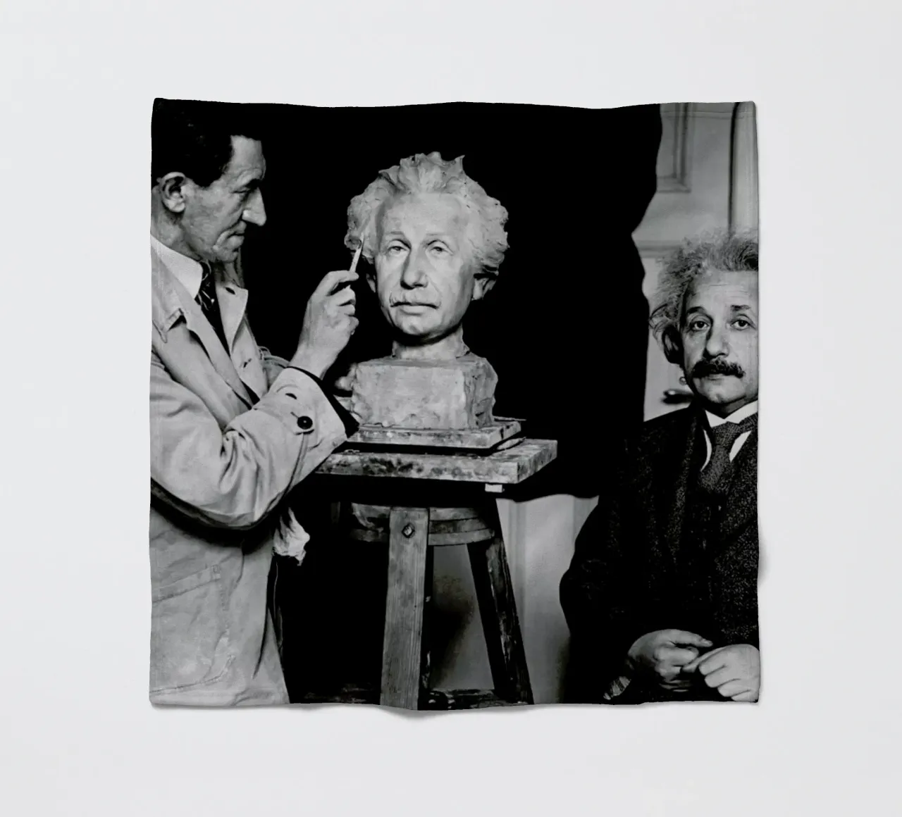 Albert Einstein Portrait fleecedeken van Gallery Print and Art Limited
